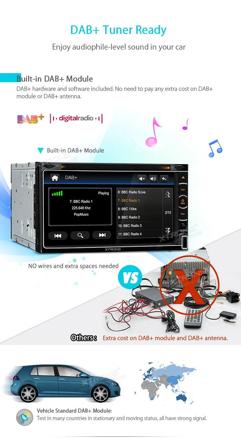 Excellent XTRONS 6.95" HD Digital Touch Screen DAB+ Tuner Universal 2 Din Car DVD Player Radio GPS Navigation Screen Mirroring Bluetooth 4 4 Excellent XTRONS 6.95" HD Digital Touch Screen DAB+ Tuner Universal 2 Din Car DVD Player Radio GPS Navigation Screen Mirroring Bluetooth 4 4