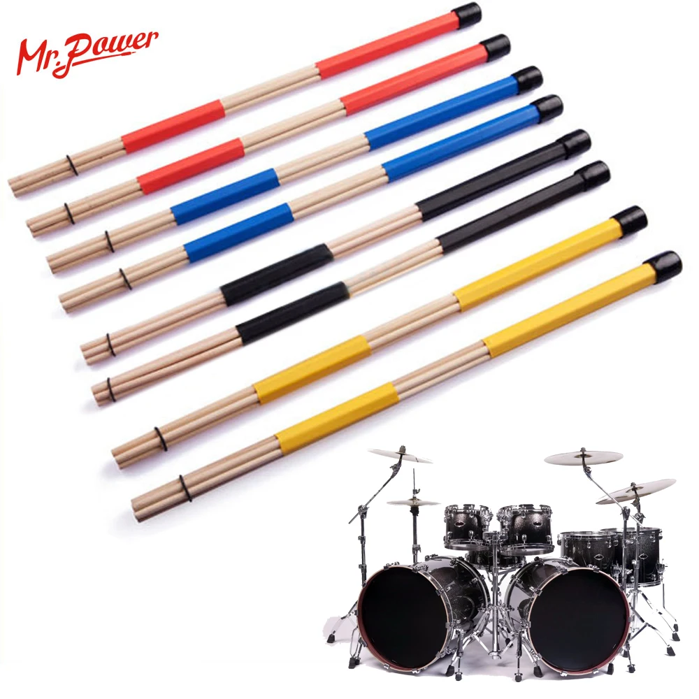 40 см бамбуковая барабанная щетка, барабанные палочки, горячие стержни, индивидуальные музыкальные рутские палочки, кисти, красочные грозовые стержни, синие, желтые, красные, черные, 40Z