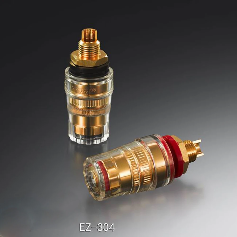 

EIZZ High End 24K Gold Plated Brass Binding Posts Socket connector For Hifi Speaker Audio Video TV CD AMP Panel Chassis Mount