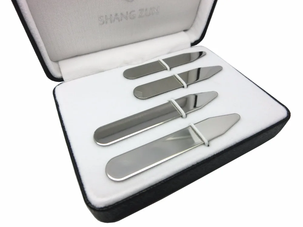 SHANH ZUN персонализированные имя или логотип нержавеющая сталь воротник остается для мужчин платье рубашка 4 шт. в коробке