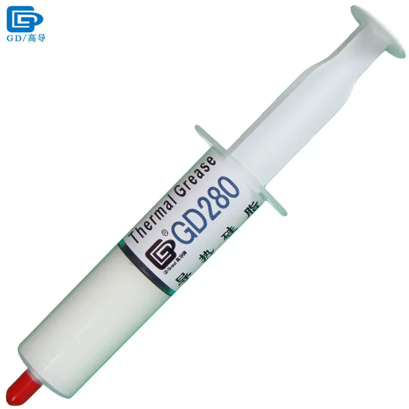 

GD280 Thermal Conductive Grease Paste Silicone Plaster Heat Sink Compound Net Weight 30 Grams White Syringe Packing For LED SY30