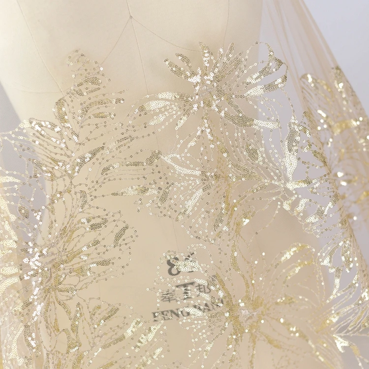 flowers embroidery lace fabrics for wedding dress 10