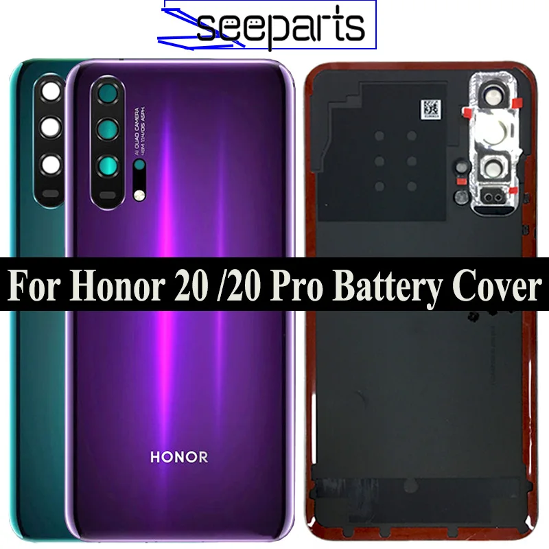 Новинка,, для huawei Honor 20 Pro, крышка батареи, задняя крышка, корпус, задний Чехол, Honor 20, крышка батареи, дверь, запасные части