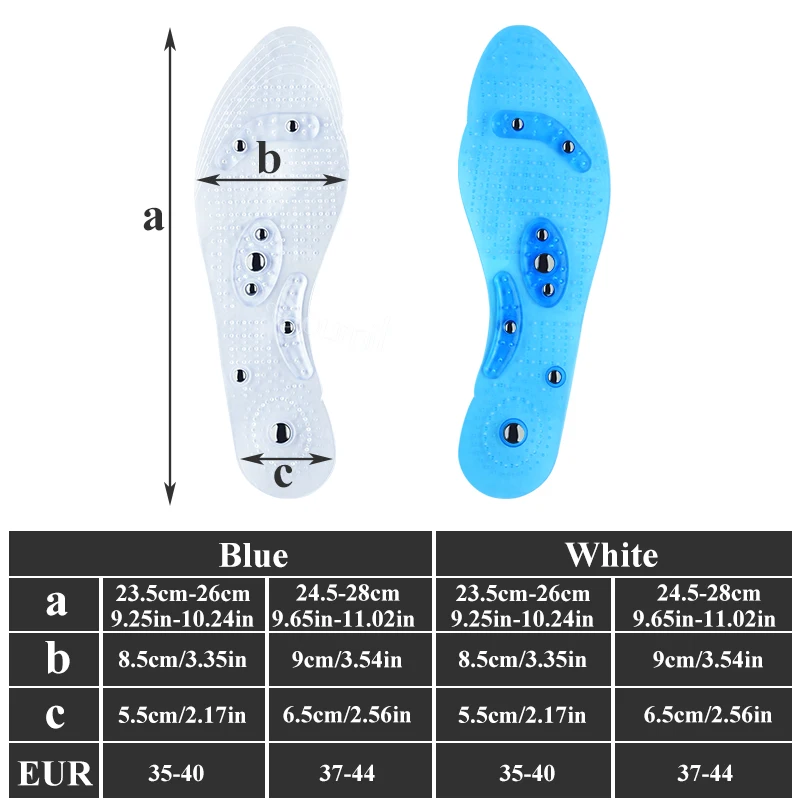 Soumit Magnetic Massage Insoles Foot Acupressure Shoe Pads Therapy Slimming Insoles for Weight Loss Transparent Dropshipping Pad
