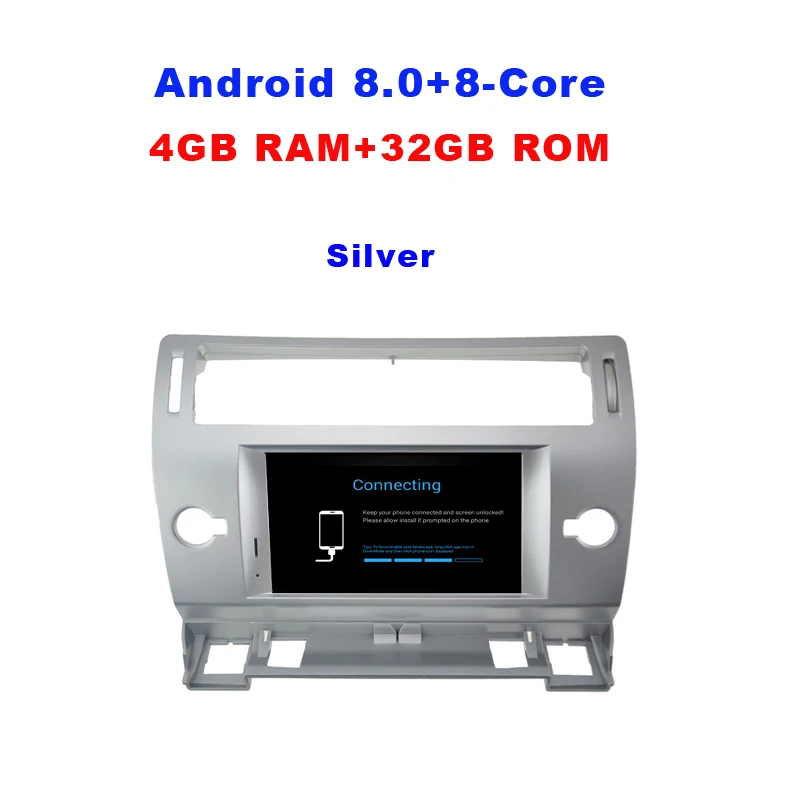 

4GB RAM Octa-Core Android 8.0 8.1 Car DVD Player for Citroen C4 C-Quatre C-Triomphe 2004-2009 with Radio Wifi DVR GPS Navigation