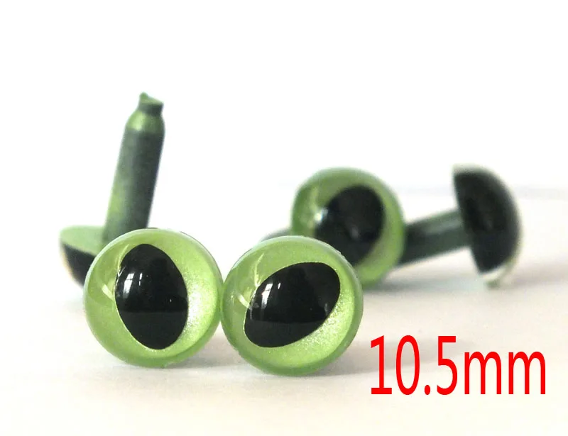 free shipping!!!grenn/pearl color Safety cats eyes with locking metal washers--60pcs