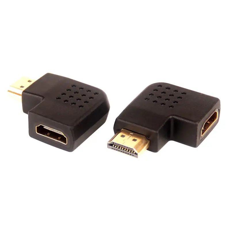 HDMI разъем штекер к HDMI Женский адаптер 90 градусов конвертер для 1080 P HDTV PC 100 шт