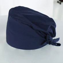 Чистота хирургическая Кепка медсестры доктор медицинский скраб однотонные кепки Tieback Регулируемая больница стоматолога рабочие шляпы Череп Шляпа