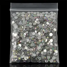 1000 шт./упак. нейл-арта Макияж для художественного оформления ногтей наклейка Инструменты головистой формы с украшением в виде кристаллов AB 14 граней кристаллы смоляные круглые стразы бусины советы для ногтей