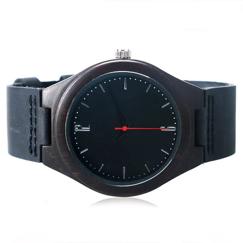 YISUYA Mens Wooden Wrist Watch Novel Bamboo Wood Creative Watches Black Genuine Leather Band Strap Quartz Males Watch relogio1 (6)