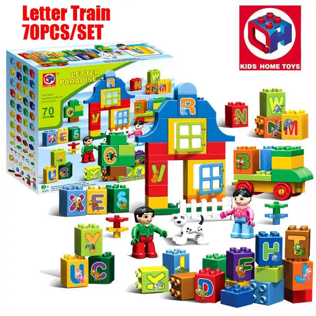 oenux large particles brick a z animal letter alphabet letter train letter train