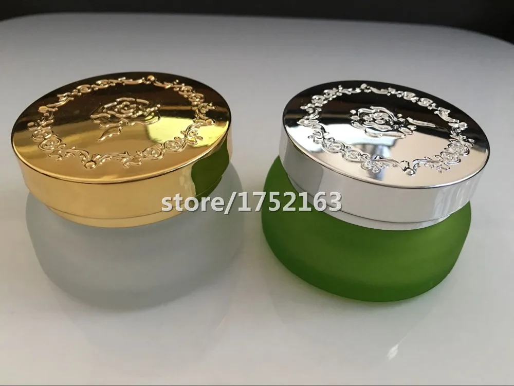 Download 30g Frosted glass bottle/green frosted bottle with silver ...