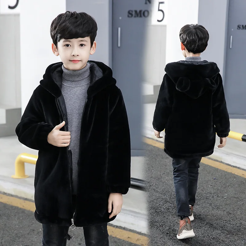 

boys coat boys jacket fur coat kids long coat