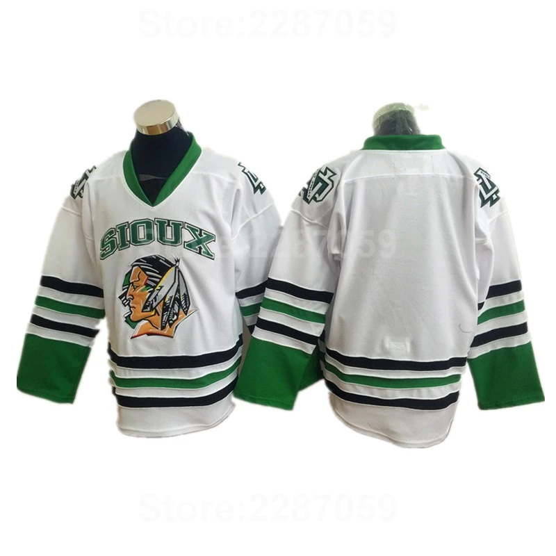 

Ediwallen North Dakota Fighting Sioux Blank College Ice Hockey Jerseys Sale Men Green White Black Stitched Color Sports Quality