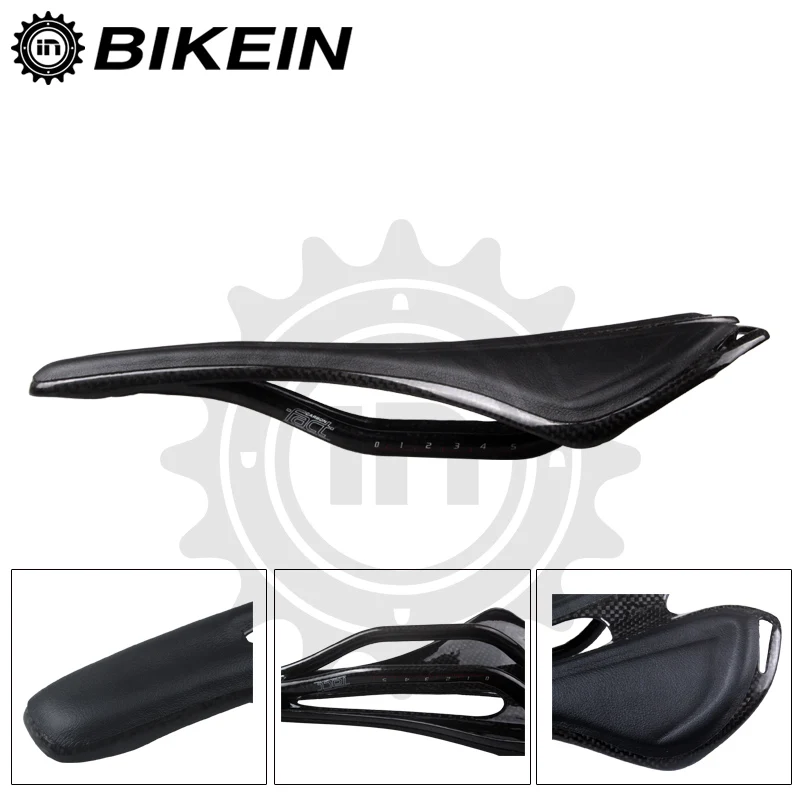 Bikein высокое качество 3 К Карбон + кожаный дорожный Велосипедное седло Велоспорт
