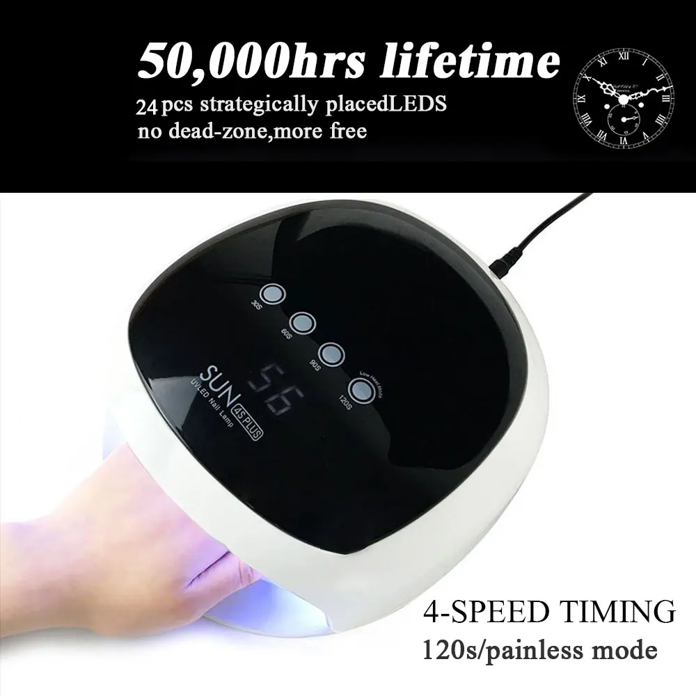 

YAYOGE Nail Dryer 48W UV LED Lamp with 30s/60s/90s/120s button Better quality 50000+ hours used dry faster