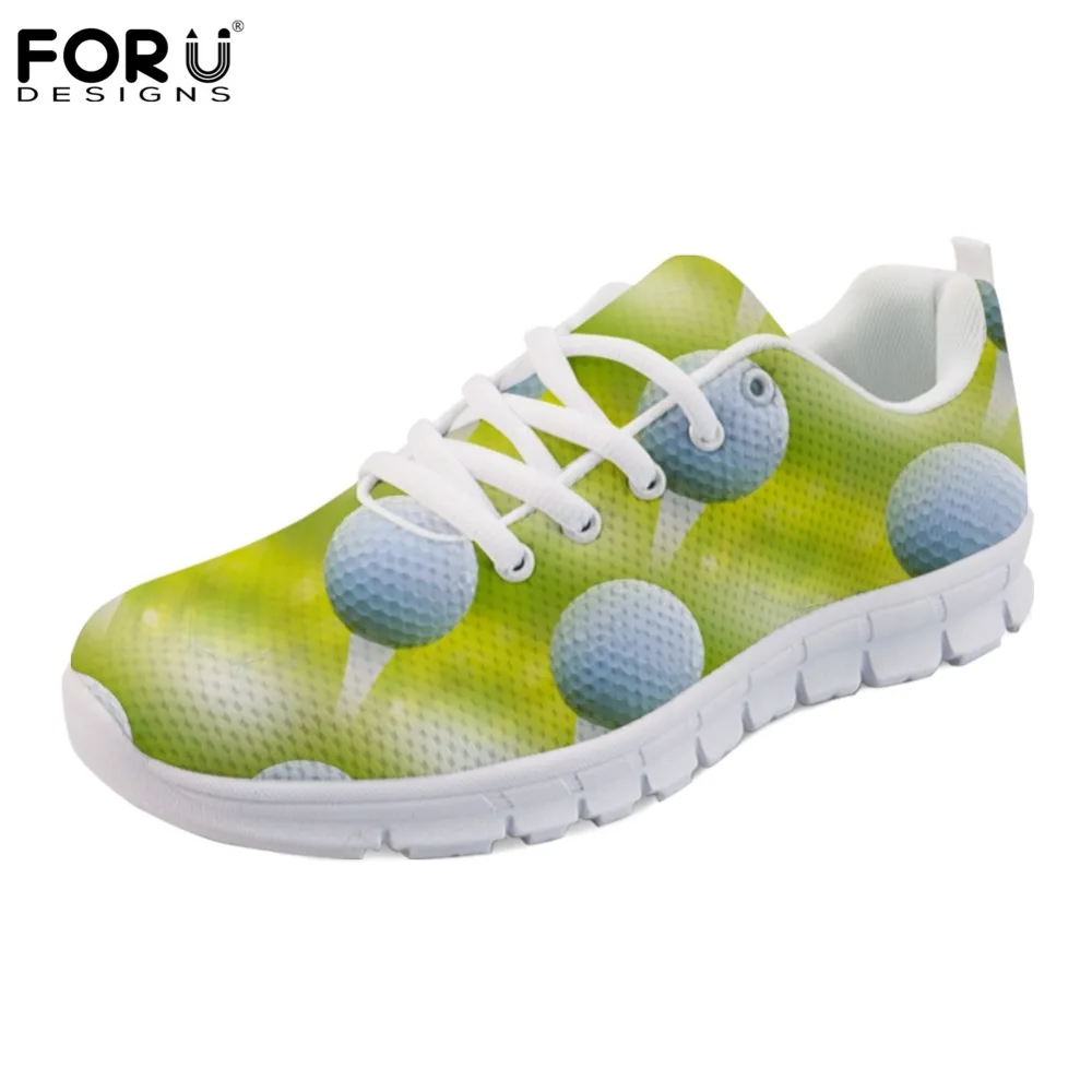 

FORUDESIGNS Women's 3D Golf Print Casual Flats Shoes Woman Sneakers Female Lightweight Comfortable Walking Shoes for Women Mesh