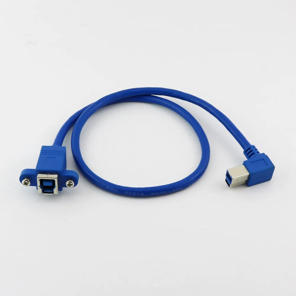 

10pcs 50cm USB 3.0 B Female to B Male Right Angled Socket Panel Mount Extension Cable
