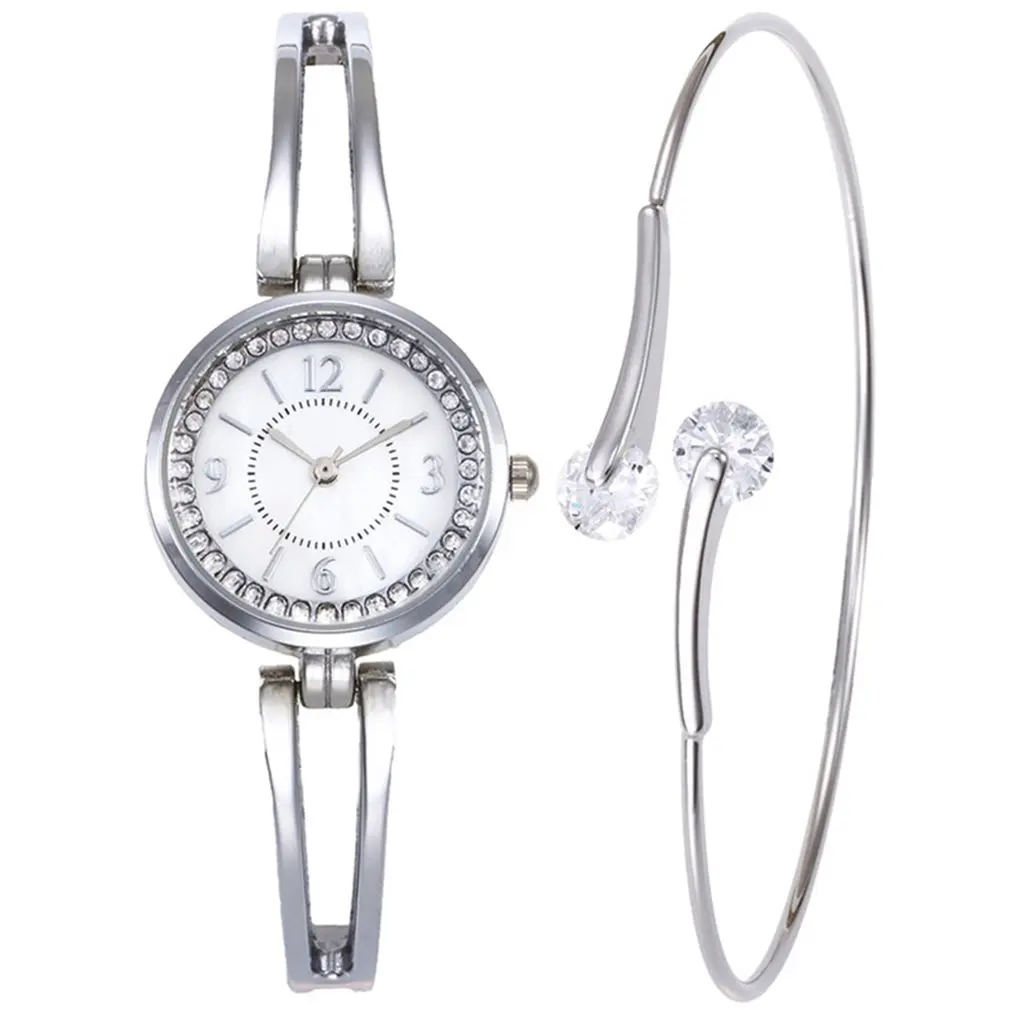 

Women Watch Quartz Watch Bracelet Two Pieces A Set Popular Watch For Girls Friends