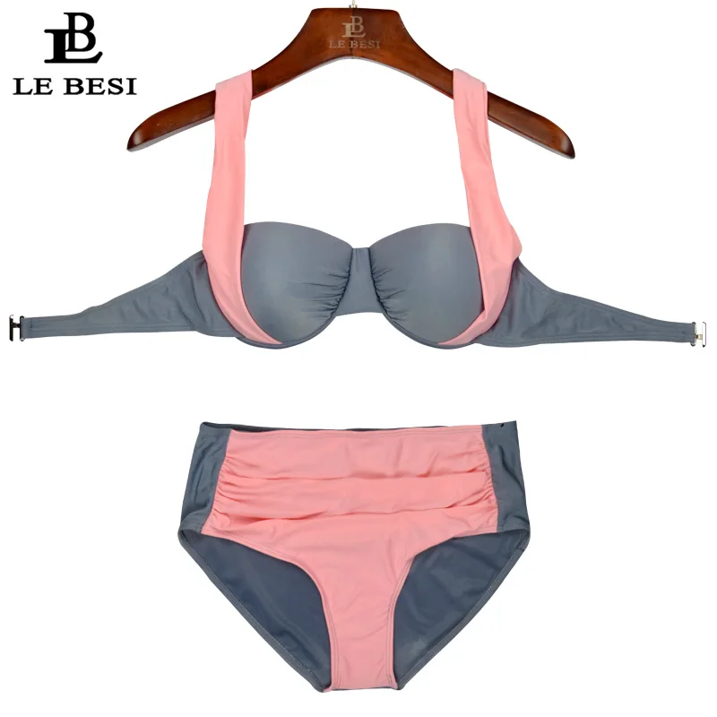 

LEBESI 2017 Bkini Women Bikini Set Underwire Two Piece Push Up Biquini Swimwear High Waist Bikini Set Swimsuit maillot de bain