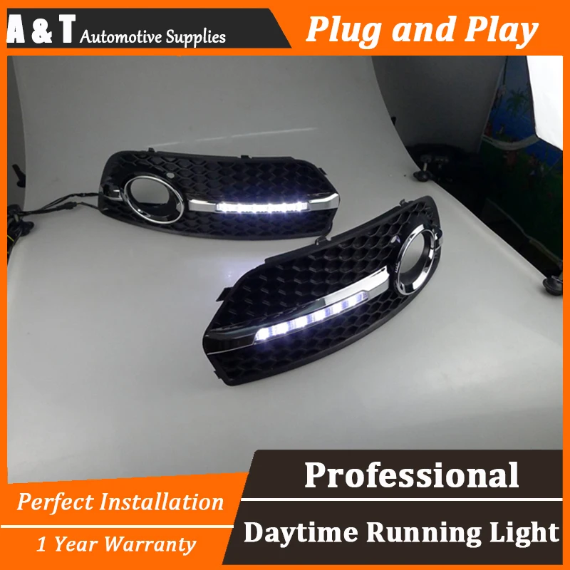 

car styling For AU di Q5 LED DRL For Q5 High brightness guide LED DRL led fog lamps led daytime running lights