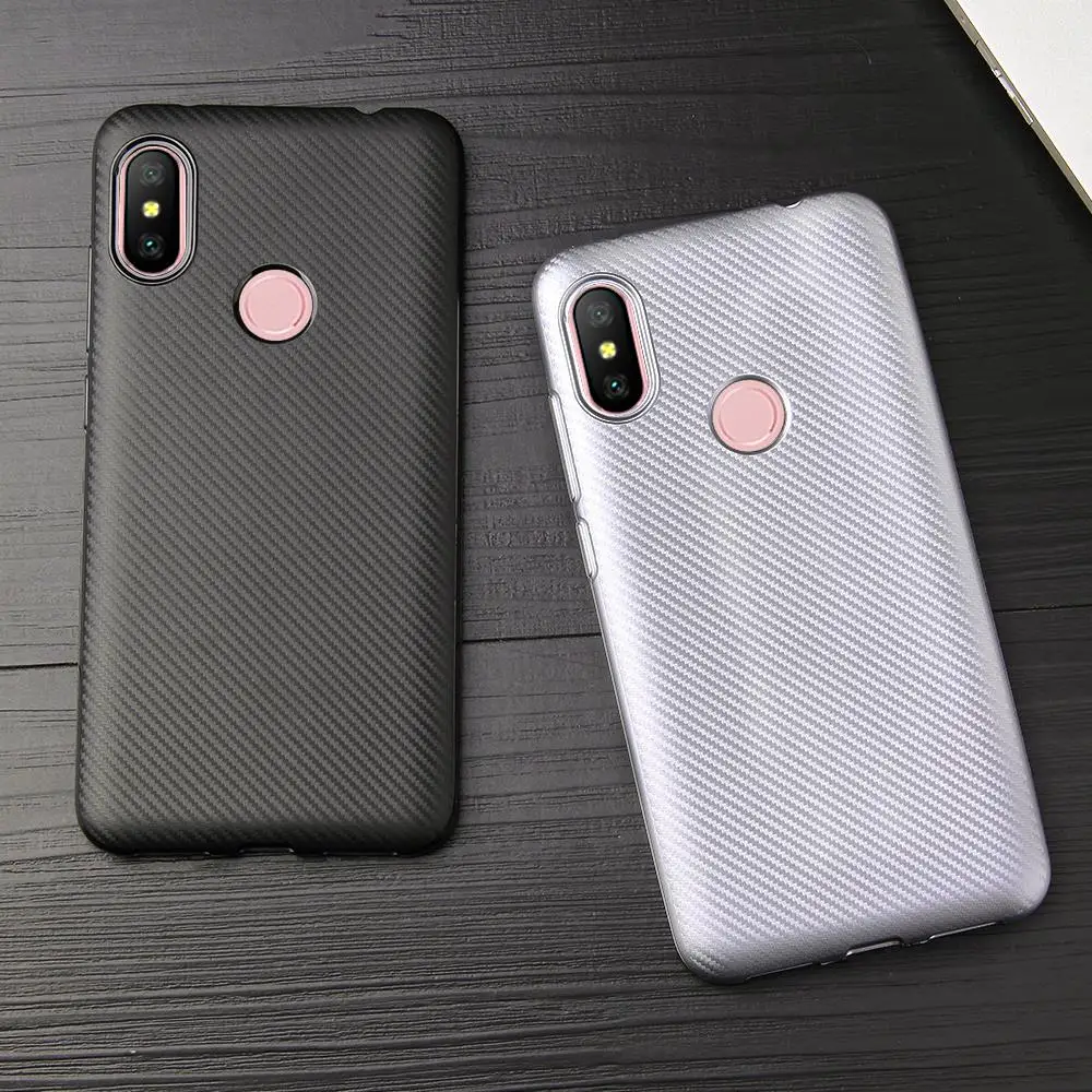 buy HATOLY For Fundas Xiaomi Redmi Note 6 Pro Case Ultra thin Soft TPU Carbon Fiber Back Cover Cases for Xiaomi Redmi Note 6 Prime