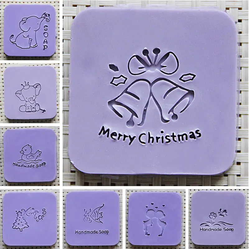 

Natural Handmade Soap Seal Stamp Diy Acrylic Mold Chapter Mini Foot Patterns Organic Glass