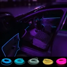 

JURUS waterproof 10 Colors DIY Decoration 12V Auto Car Interior LED Neon Light EL Wire Rope Tube Line 3 Meter car styling light