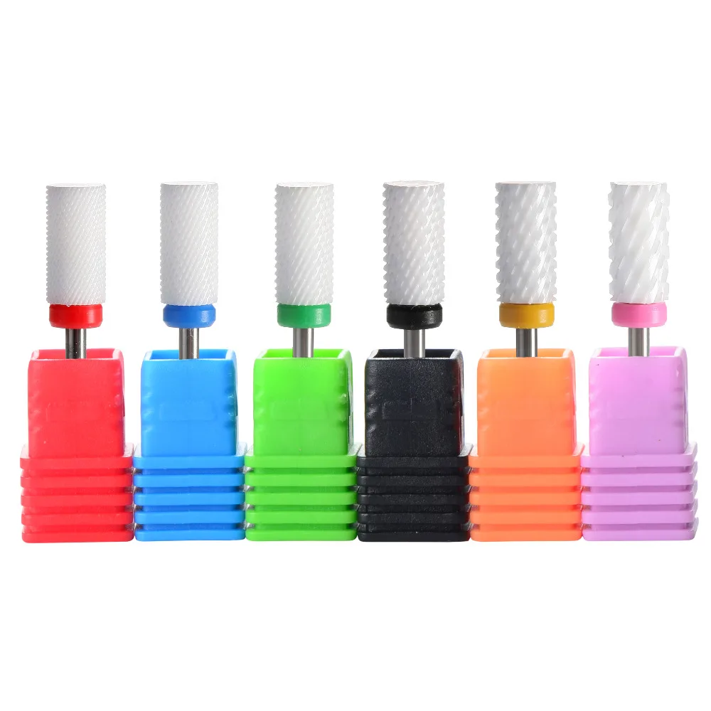 

Electric Nail Drill Bit For Manicure Pedicure Machine Barrel Shape 3/32 Shank Ceramice Cuticle Bit Gel Remove Nail Polish Set