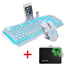 Technology M398 Wired LED Backlit Ergonomic Usb Gaming Keyboard Mouse Combo illuminated 2000DPI Optical Mouse Sets + Mouse Pad