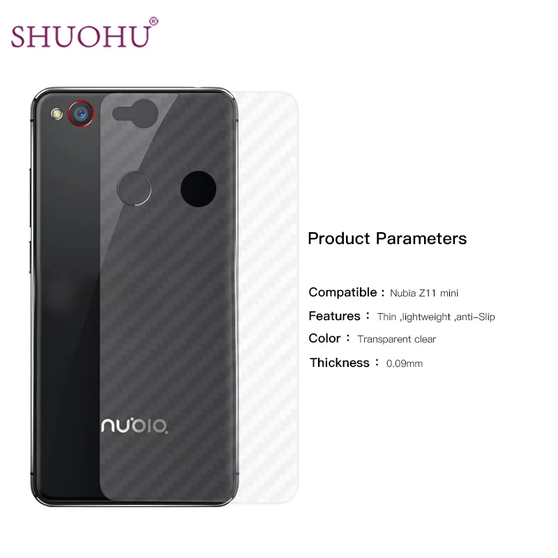 5 шт. углерода Волокно зерна Плёнки для ZTE Nubia Z11 мини S назад Clear протектор max