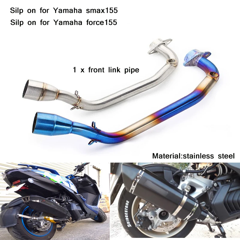 

51mm Header Motorcycle Full Connecting Pipe Non-destructive installation Silp on for Yamaha smax155 force155 all years