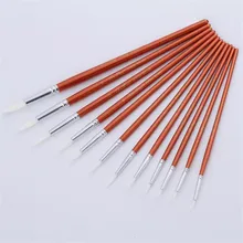 12 шт./лот акварель нейлоновая кисть набор круглый, деревянный ручкой Инструмент Для канцелярские принадлежности для школы Краски ing товары как подарок для ребенка
