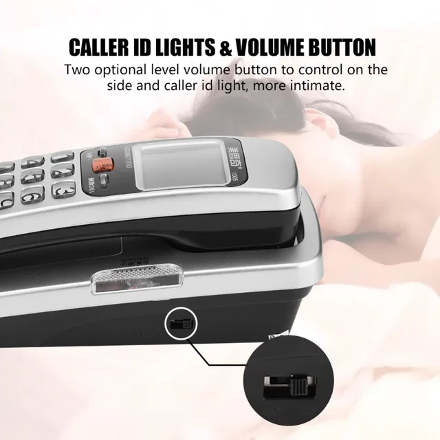 FSK/DTMF Caller ID Telephone Corded Phone Big Button Desk Put Landline Fashion Extension Telephone for Home Red Blue Silver Blue