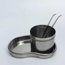 Инструменты для бровей 1 шт. Медицинская нержавеющая сталь хлопок спиртовой бак мази цилиндр+ 1 шт. Пинцет+ 1 шт. изгиб хирургический поднос