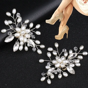 

Lady Shoes Buckle Crystal Rhinestone Decorations Clips Flower Shoe Charms Accessories 1 Pair