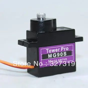 

Freeshpping Wholesale Retail 1pcs MG90S Metal Micro Servo 9g Fit Airplane Helicopter