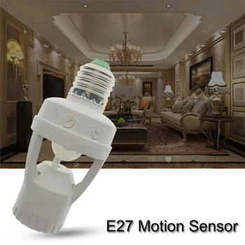

360 Degrees PIR Induction Motion Sensor IR Infrared Human E27 Plug Socket LED Light Sensor Switch Base Lamp Holder