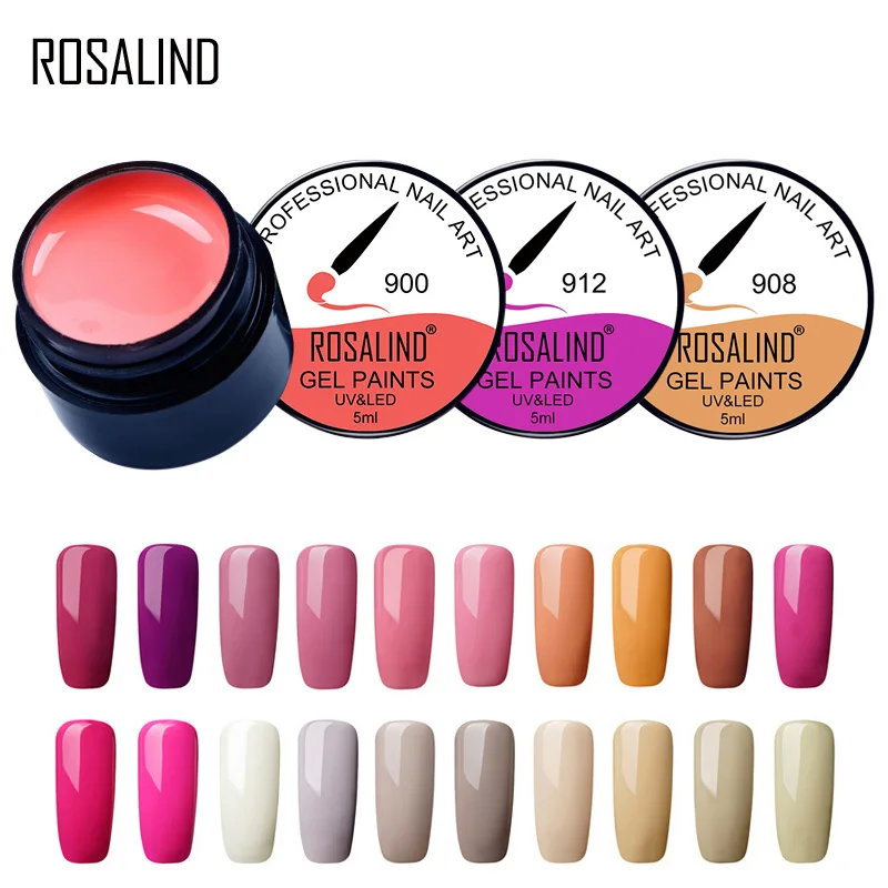 

ROSALIND 5ml Nail Painting Color Gel 891-920 UV Gel Manicure DIY French Nail Art Gel Polish Long-last Gel Lacquer Varnish
