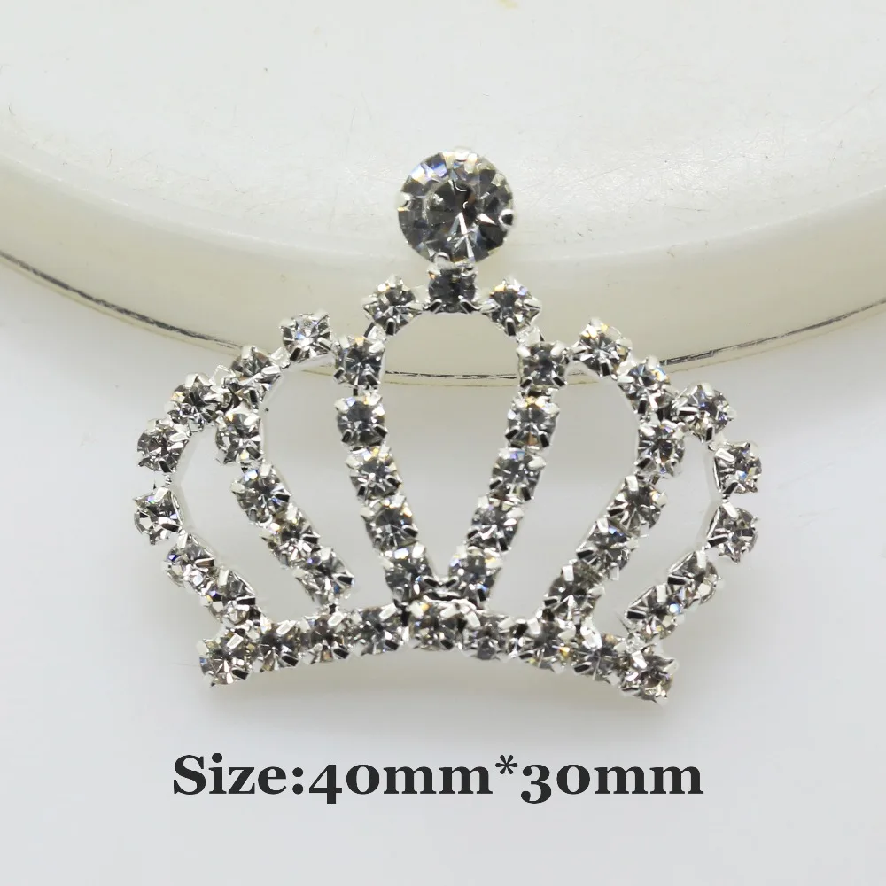 

Crown Buttons 10pcs/ 40mm*30mm Silver Diamond Rhinestone button DIY Wedding Bouquets decoration Embellishmen Accessories