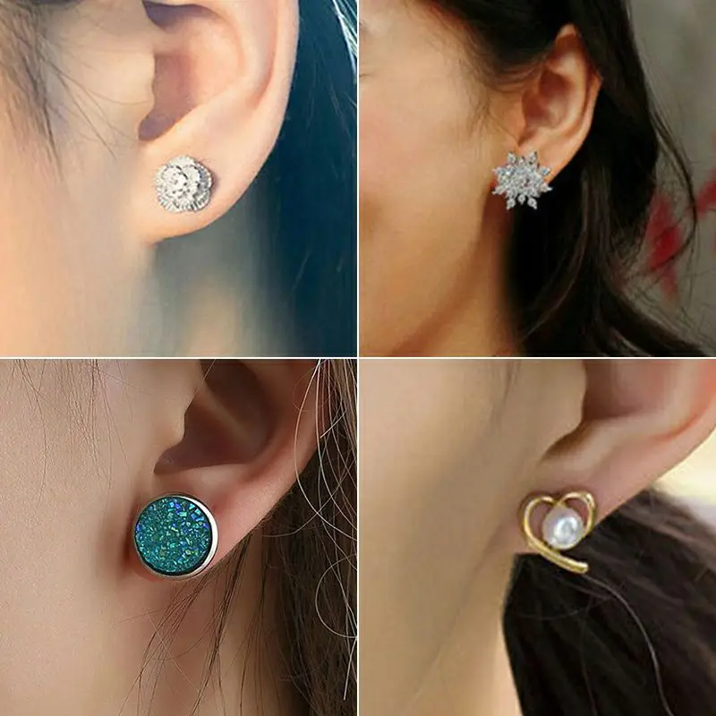

Fashion Jewelry New Brand Design Gold Silver Color Pearl Stud Earrings for Women Flower Earrings New Accessories Wholesale