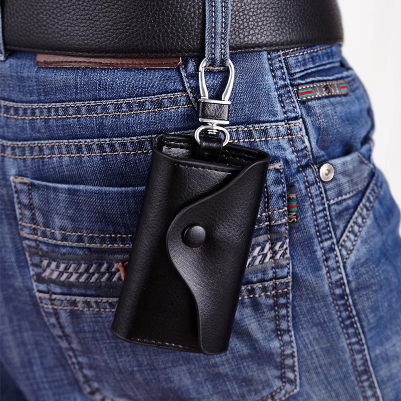 Новая корова разделение кожа для мужчин ключи сумка женщин Портмоне модная ключница бумажник электронные ключи посылка