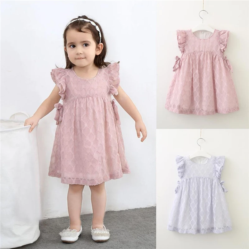 New Arrival Toddler Girls Summer Dress 2019 Toddler Kids Baby Girls Clothes Chiffon Bowknot Party Pageant Princess Dress V6@ (25)