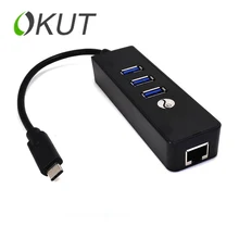 USB-C USB Port Hub+RJ45 Lan Adapter Laptop Gigabit Ethernet LAN RJ45 Dock PC Notebook Network For Macbook Air Pro ASUS Dell