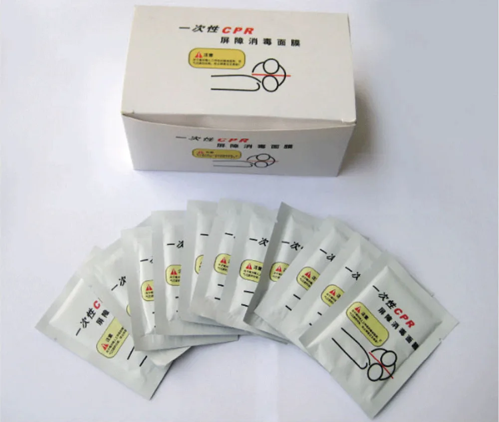 100pcs Disposable CPR Barrier Disinfection Mask Portable