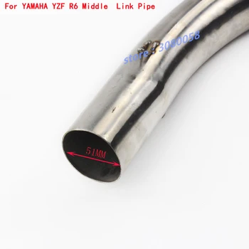 

R6 Motoecycle Modifie Full System Exhaust Stainless Steel Middle Link Pipe Slip On For Yamaha YZF YZF-R6 1998-2005 With Exhaust