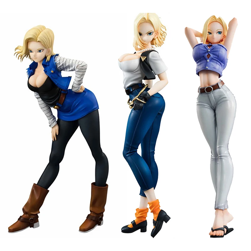 

20cm 3 Type Dragon Ball Z Android 18 Lazuli no.18 Sexy Anime PVC Action Figures Model Toy for Gift
