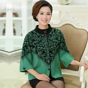 

The elderly women's 2020 autumn and winter outerwear plus size cardigan sweater top