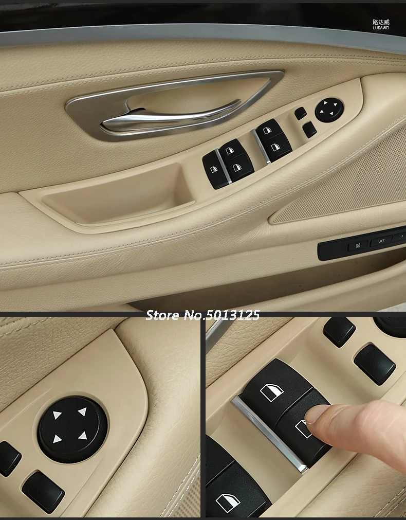 Внутренняя ручка двери левая передняя дверь внутренняя панель водителя сиденья Кнопка Подъема Окна панель управления для BMW 5 серии F10 F11 F18