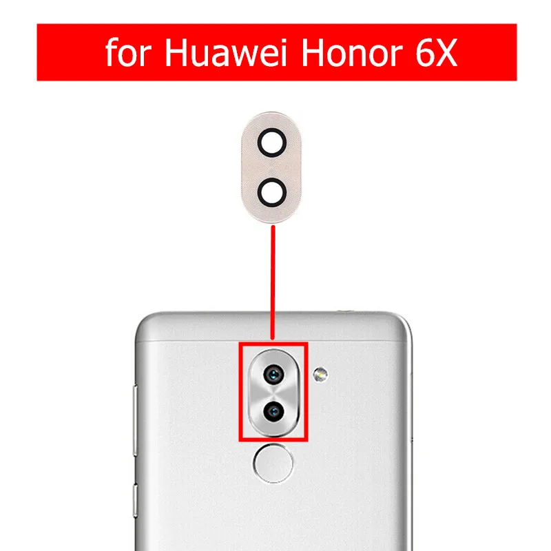 2 шт. для huawei Honor 6X GR5, стеклянная крышка для объектива, задняя крышка для камеры, стеклянный объектив для Honor 6X с клеем, запасные части